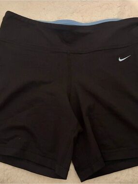 Nike Women’s Black Bike Shorts with Light Blue Trim